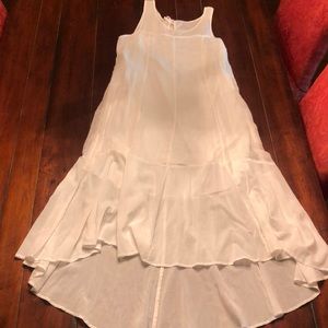 Leifsdottir Beautiful White Lined High/Low Dress Size L